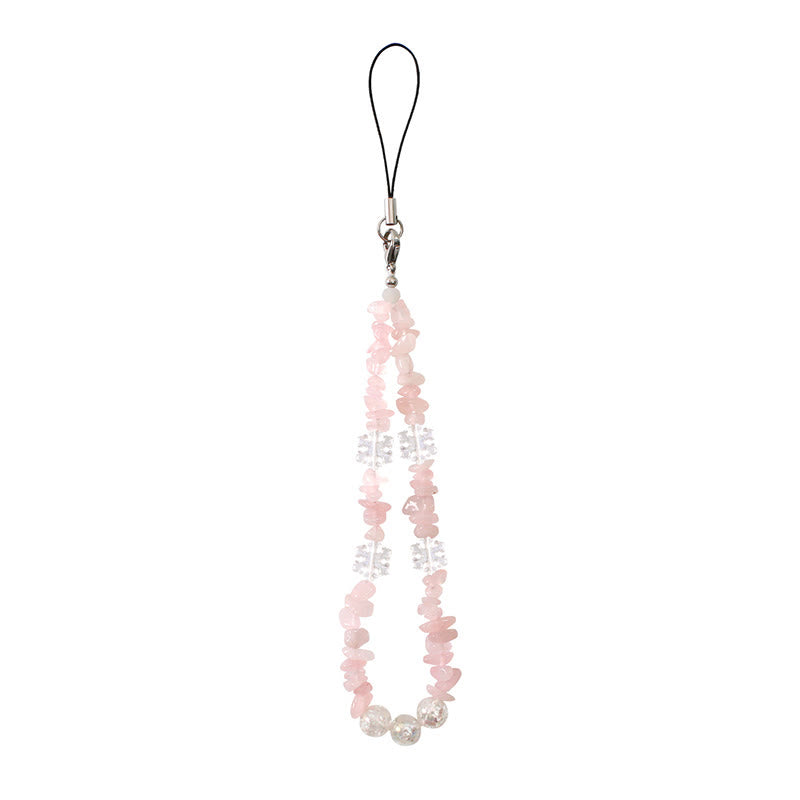 Chaîne de téléphone amovible Olivenorma avec délicates perles et accent flocon de neige - Quartz rose - image 7