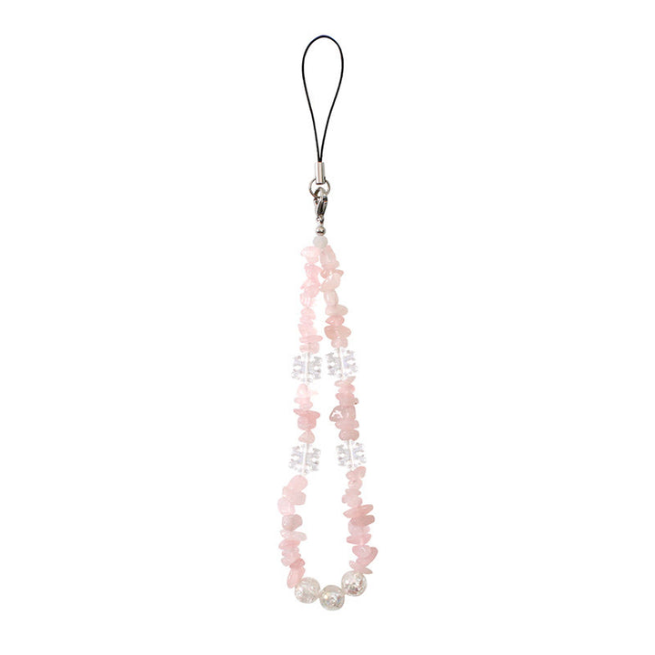 Chaîne de téléphone amovible Olivenorma avec délicates perles et accent flocon de neige - Quartz rose - image 7