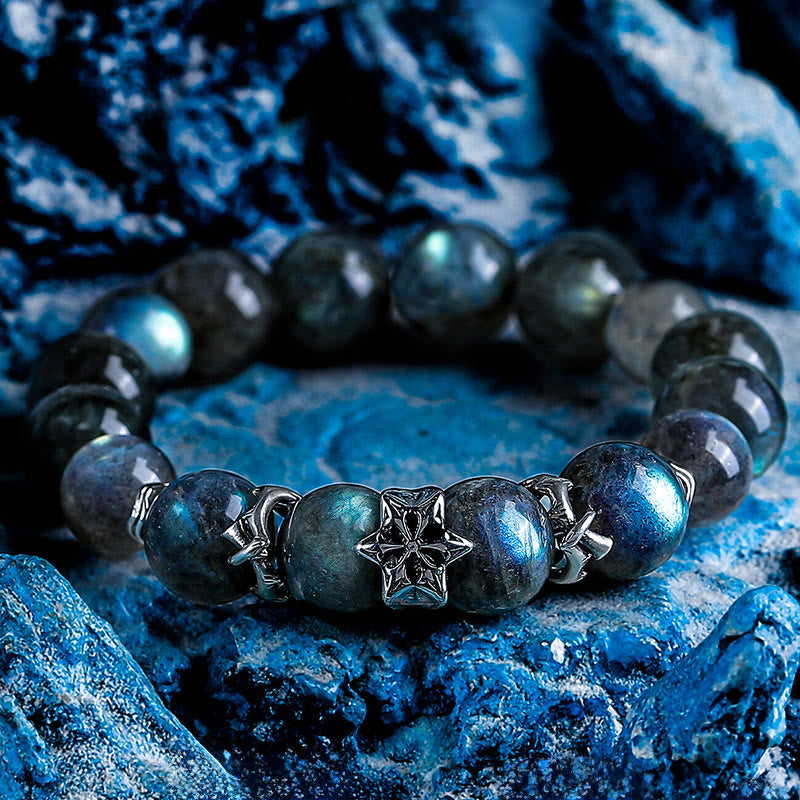 Bracelet de perles Olivenorma en pierre de lune grise pour l'ancrage spirituel - 17-18 cm - image 0