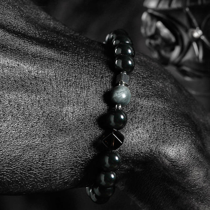 Bracelet de protection Olivenorma en obsidienne dorée et en obsidienne pour la mise à la terre - image 5