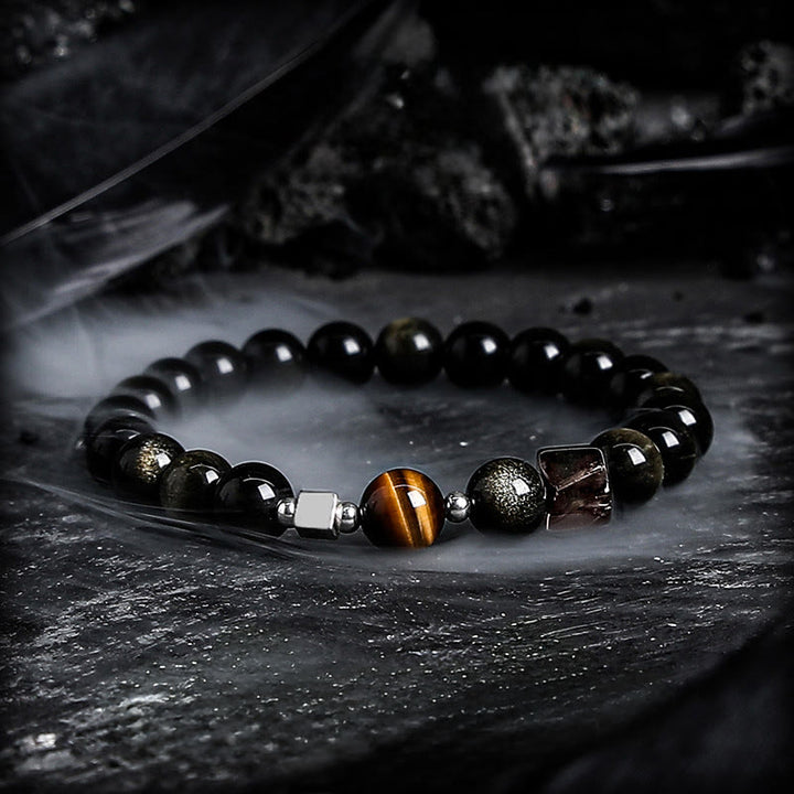 Bracelet de protection Olivenorma en obsidienne dorée et en obsidienne pour la mise à la terre - image 1