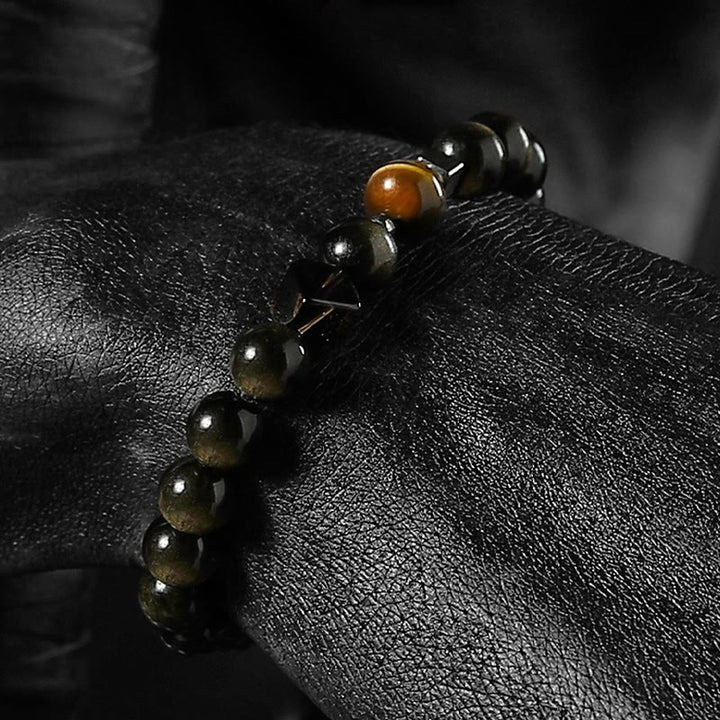 Bracelet de protection Olivenorma en obsidienne dorée et en obsidienne pour la mise à la terre - image 2