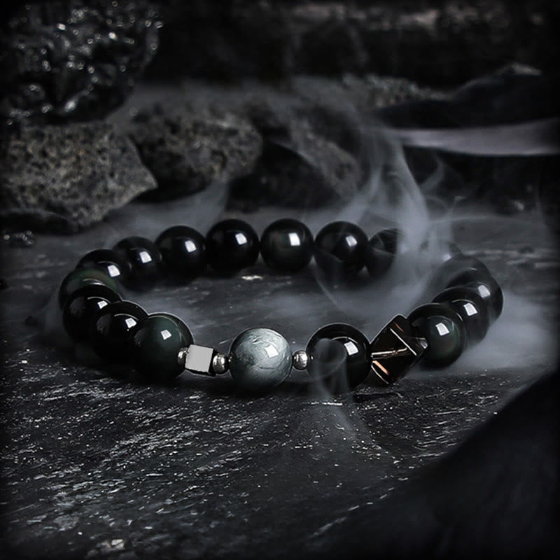 Bracelet de protection Olivenorma en obsidienne dorée et en obsidienne pour la mise à la terre - image 4