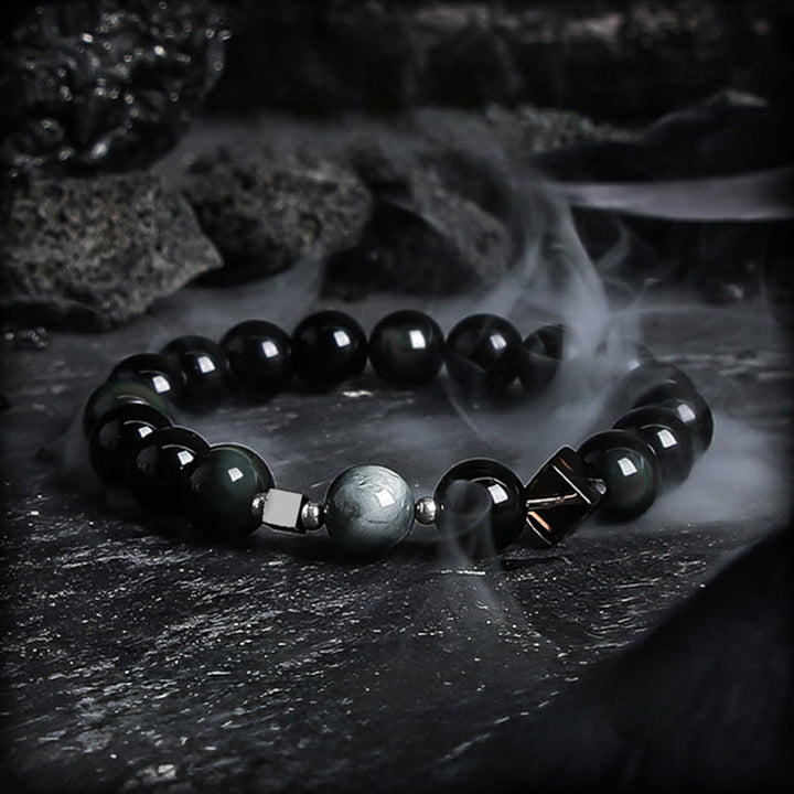 Bracelet de protection Olivenorma en obsidienne dorée et en obsidienne pour la mise à la terre - image 4