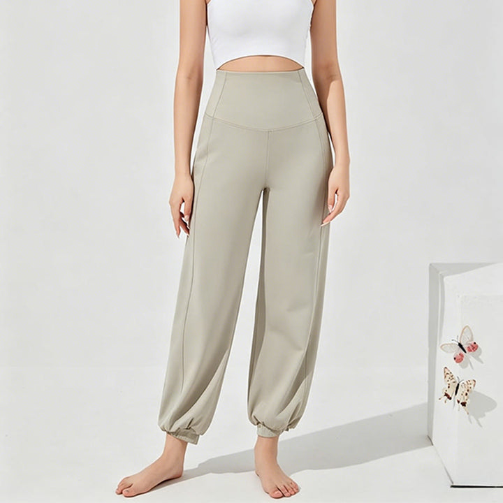 Pantalon de yoga ample Olivenorma taille haute longueur cheville style harem pour femme - Beige-gris - XL - image 10
