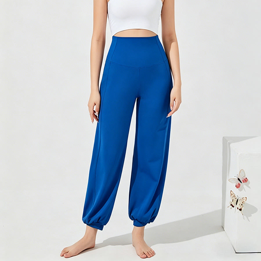 Pantalon de yoga ample Olivenorma taille haute longueur cheville style harem pour femme - Bleu vif - XL - image 13