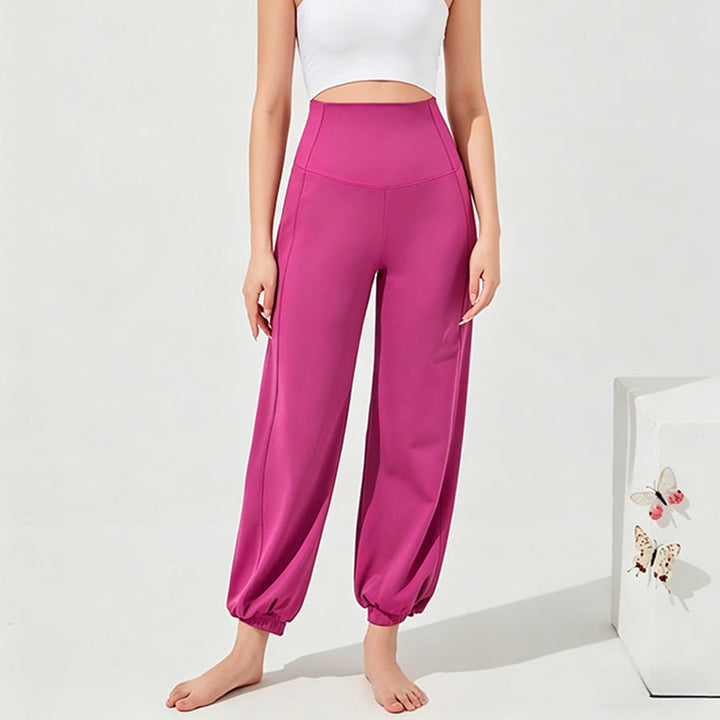 Pantalon de yoga ample Olivenorma taille haute longueur cheville style harem pour femme - Rose rose - XL - image 16