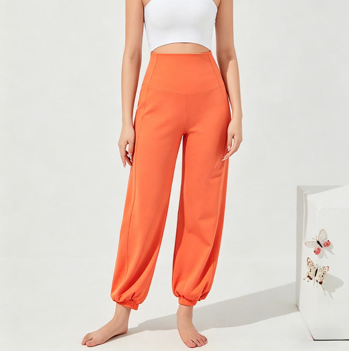 Pantalon de yoga ample Olivenorma taille haute longueur cheville style harem pour femme - Orange - XL - image 18