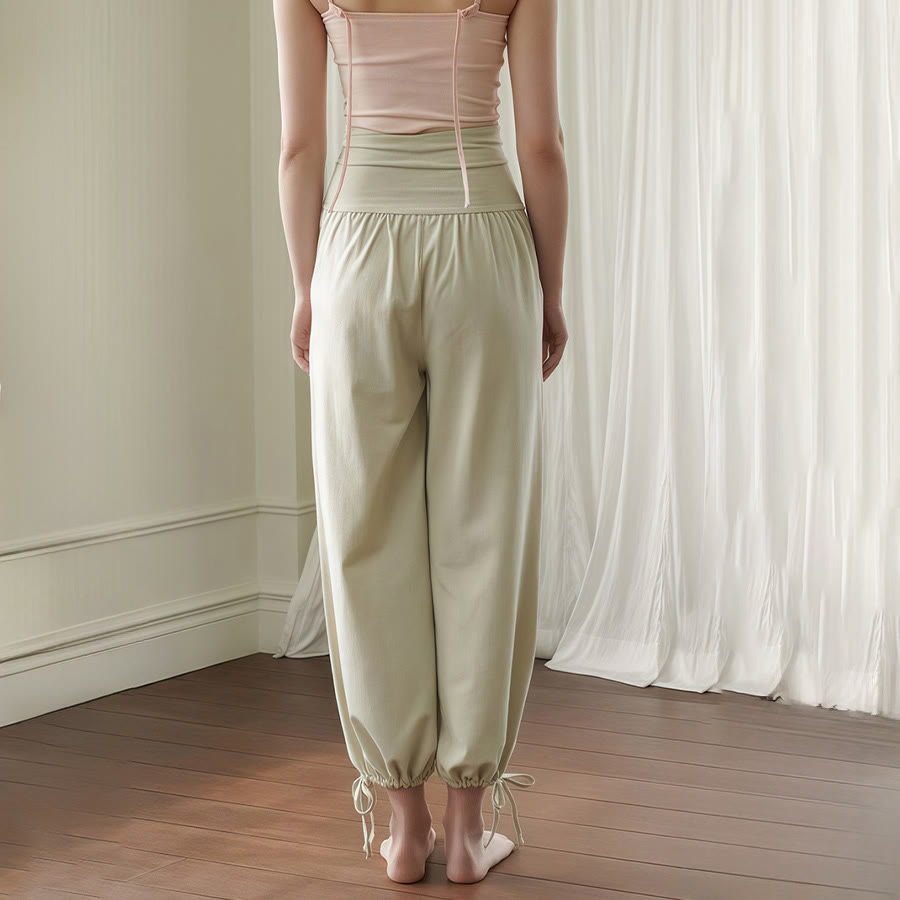 Pantalon de yoga harem Olivenorma taille haute plissé à cordon de serrage à la cheville pour femme - image 5