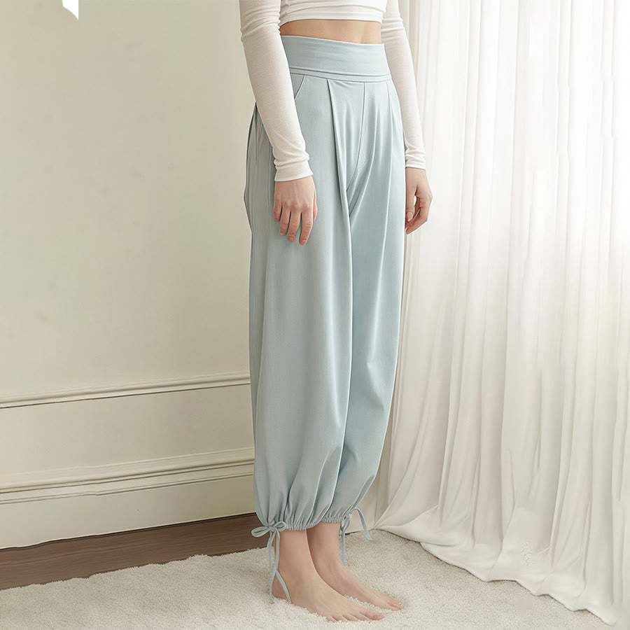 Pantalon de yoga harem Olivenorma taille haute plissé à cordon de serrage à la cheville pour femme - image 3