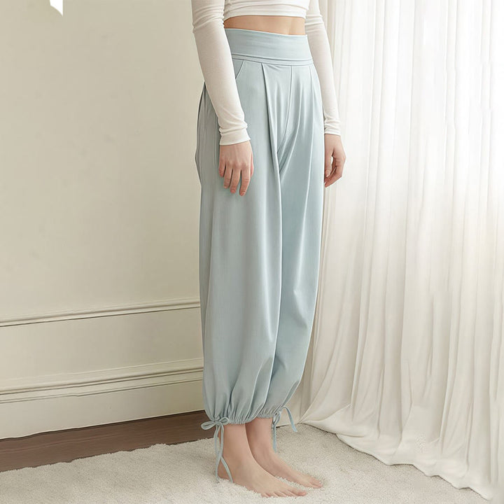 Pantalon de yoga harem Olivenorma taille haute plissé à cordon de serrage à la cheville pour femme - image 3