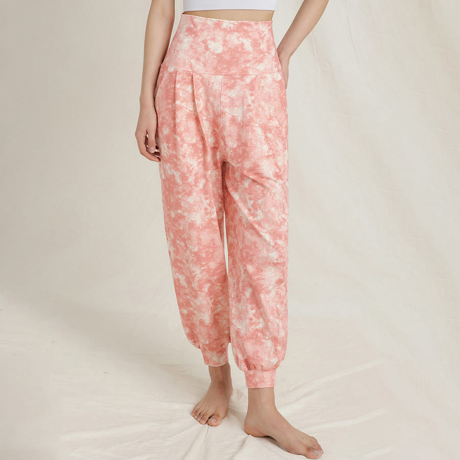 Pantalon de yoga décontracté Olivenorma taille haute plissé à revers pour femme - image 9