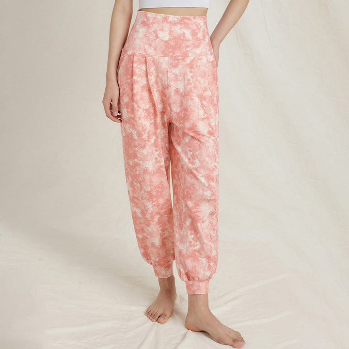 Pantalon de yoga décontracté Olivenorma taille haute plissé à revers pour femme - image 9