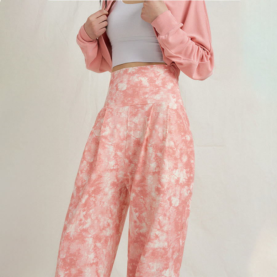 Pantalon de yoga décontracté Olivenorma taille haute plissé à revers pour femme - image 6