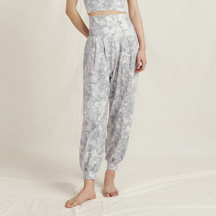 Pantalon de yoga décontracté Olivenorma taille haute plissé à revers pour femme - image 12
