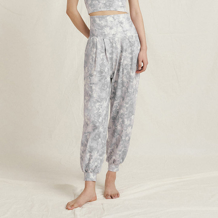 Pantalon de yoga décontracté Olivenorma taille haute plissé à revers pour femme - image 12