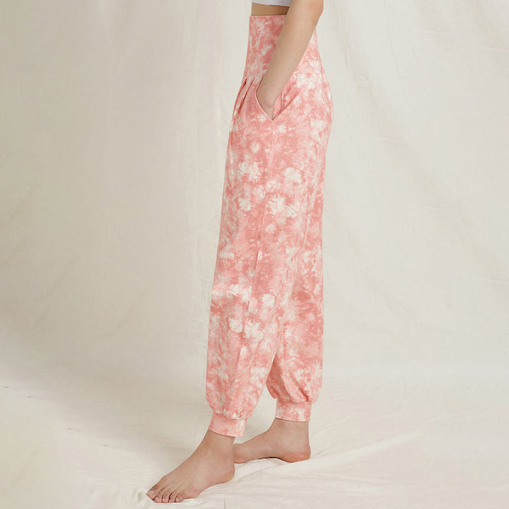 Pantalon de yoga décontracté Olivenorma taille haute plissé à revers pour femme - image 8