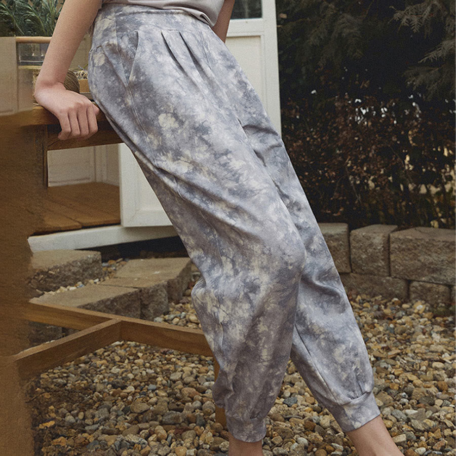 Pantalon de yoga décontracté Olivenorma taille haute plissé à revers pour femme - image 14