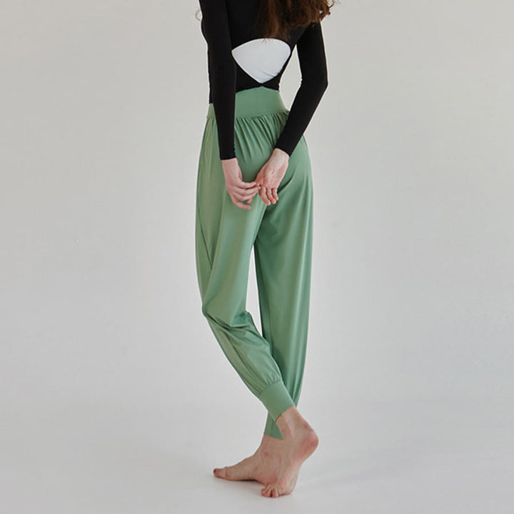 Pantalon de jogging ample plissé à taille ultra haute Olivenorma pour femme, style harem, idéal pour le yoga. - image 26