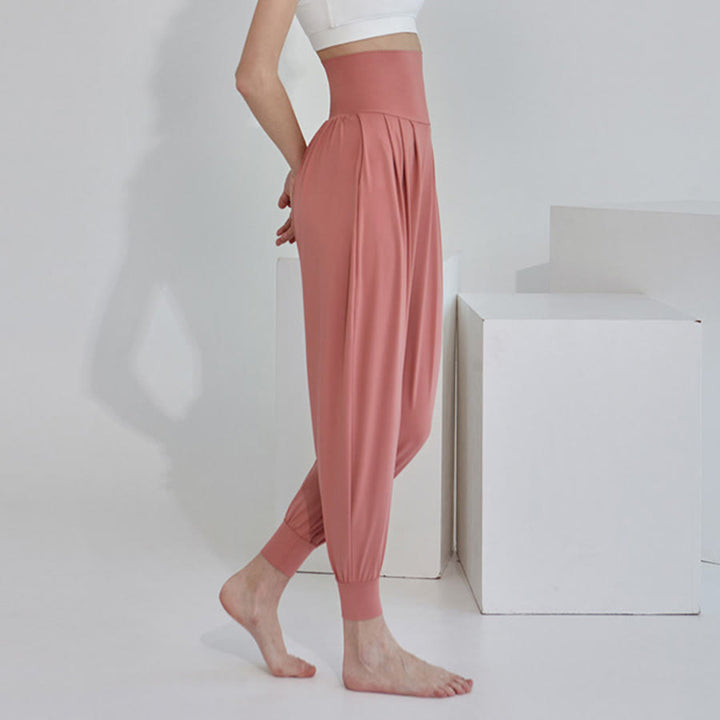 Pantalon de jogging ample plissé à taille ultra haute Olivenorma pour femme, style harem, idéal pour le yoga. - image 32
