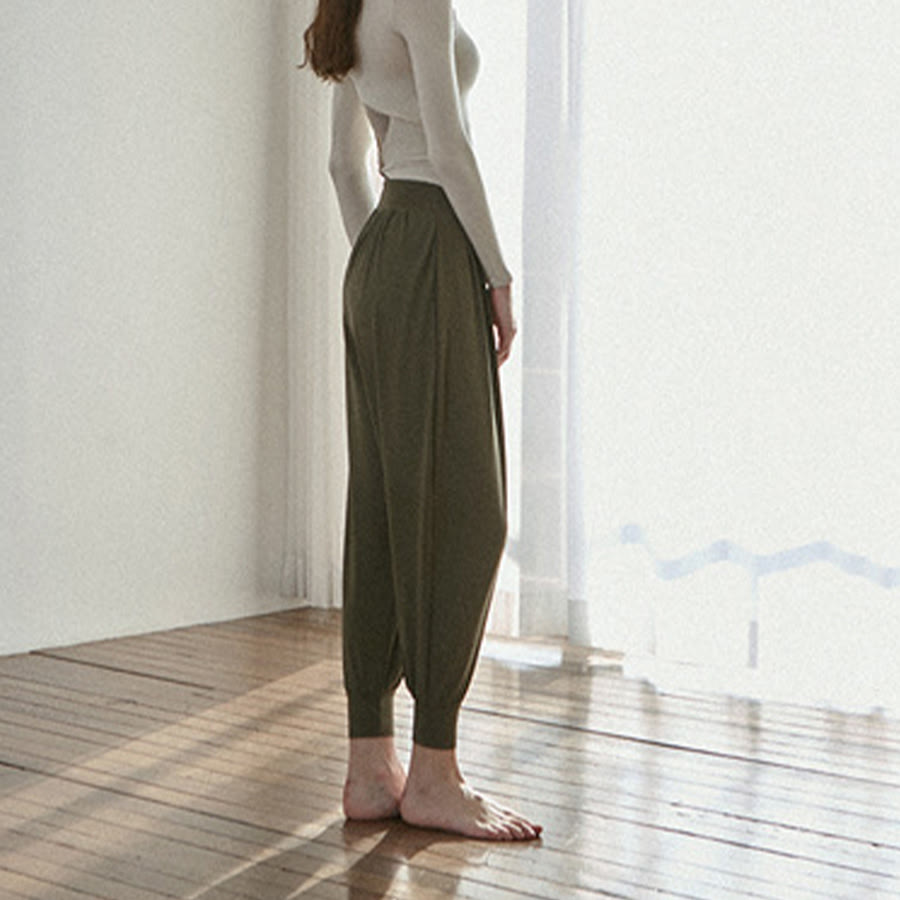 Pantalon de jogging ample plissé à taille ultra haute Olivenorma pour femme, style harem, idéal pour le yoga. - image 19