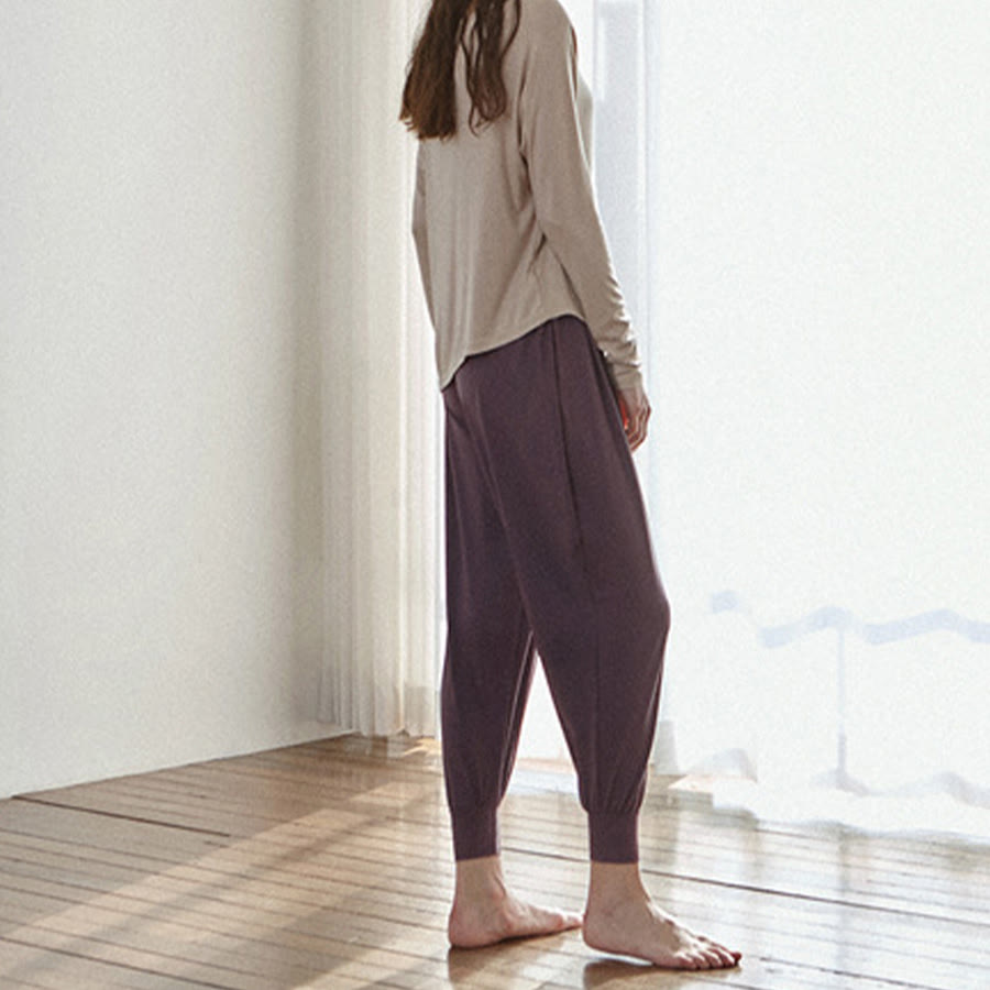 Pantalon de jogging ample plissé à taille ultra haute Olivenorma pour femme, style harem, idéal pour le yoga. - image 7