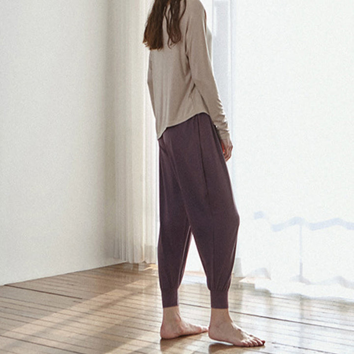 Pantalon de jogging ample plissé à taille ultra haute Olivenorma pour femme, style harem, idéal pour le yoga. - image 7