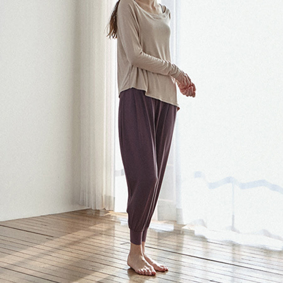 Pantalon de jogging ample plissé à taille ultra haute Olivenorma pour femme, style harem, idéal pour le yoga. - image 8