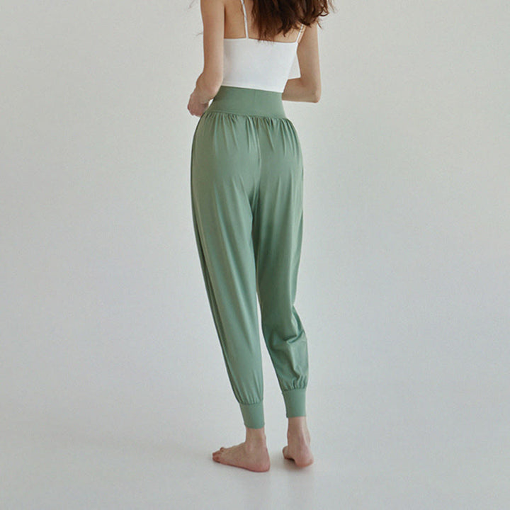 Pantalon de jogging ample plissé à taille ultra haute Olivenorma pour femme, style harem, idéal pour le yoga. - image 30