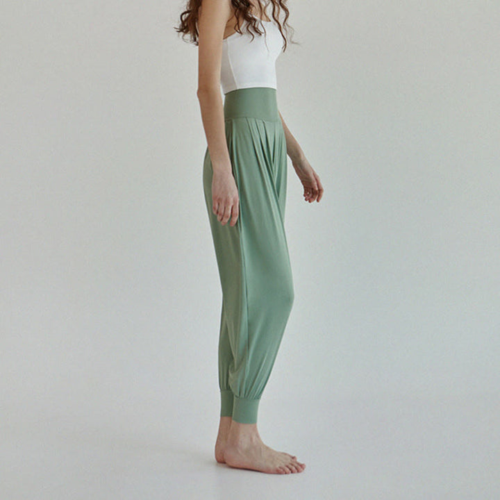 Pantalon de jogging ample plissé à taille ultra haute Olivenorma pour femme, style harem, idéal pour le yoga. - image 29