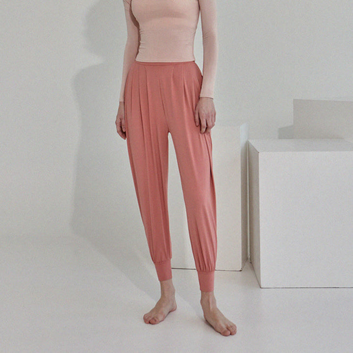 Pantalon de jogging ample plissé à taille ultra haute Olivenorma pour femme, style harem, idéal pour le yoga. - image 36