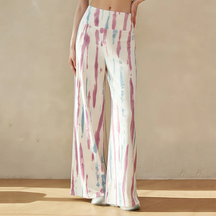 Pantalon de yoga fluide et décontracté à taille haute Olivenorma pour femme - Glaçure violette-bleue irisée - XL - image 0