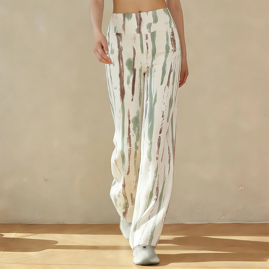 Pantalon de yoga fluide et décontracté à taille haute Olivenorma pour femme - Glaçure brun-vert irisée - XL - image 8