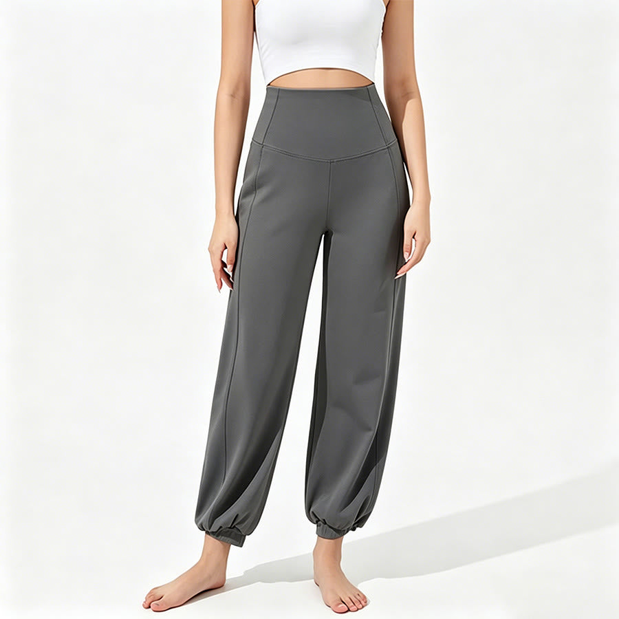 Pantalon de yoga ample Olivenorma taille haute longueur cheville style harem pour femme - Gris foncé - XL - image 8