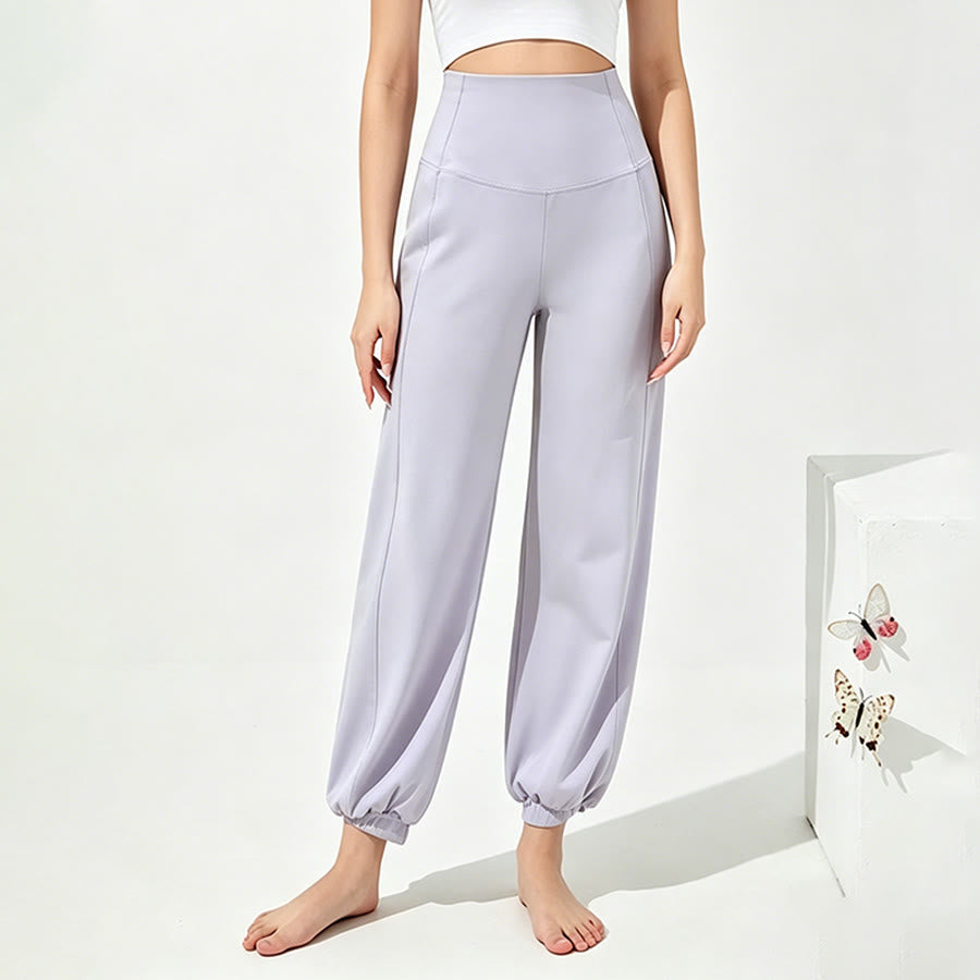 Pantalon de yoga ample Olivenorma taille haute longueur cheville style harem pour femme - Violet clair - XL - image 9