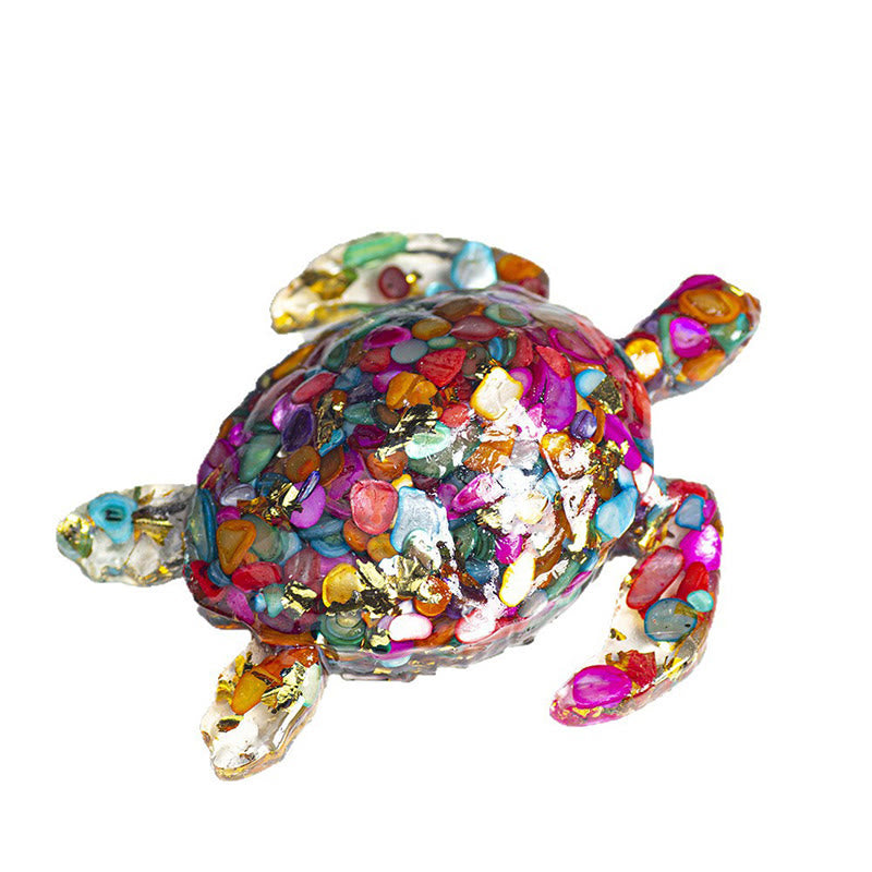 Décoration en pierre précieuse Tortue Olivenorma Calm & Steady Journey - Coquillage coloré - Avec carte - image 17