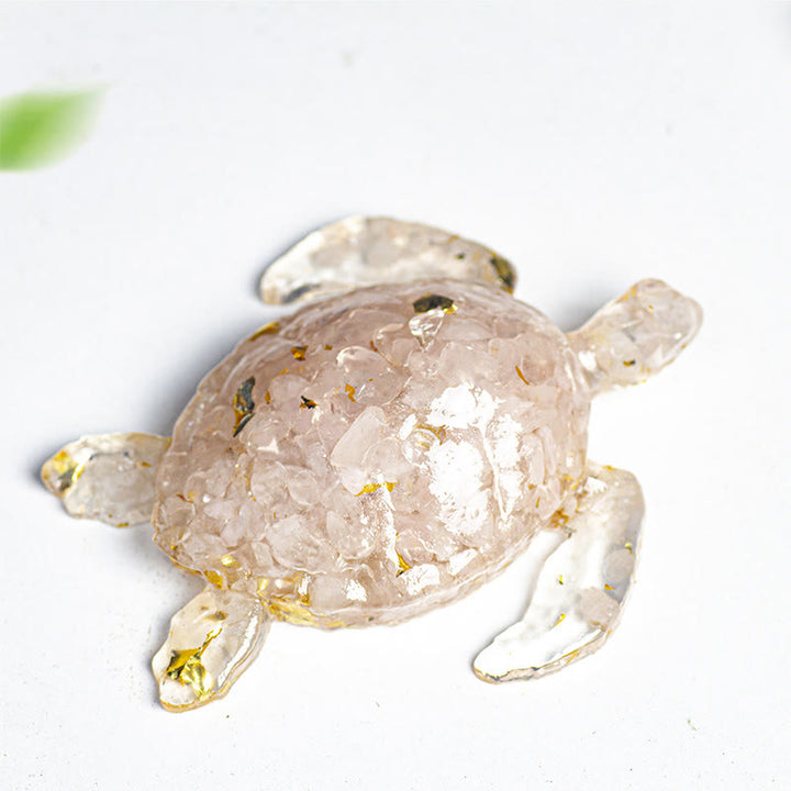 Décoration en pierre précieuse Tortue Olivenorma Calm & Steady Journey - Quartz rose - Avec carte - image 4