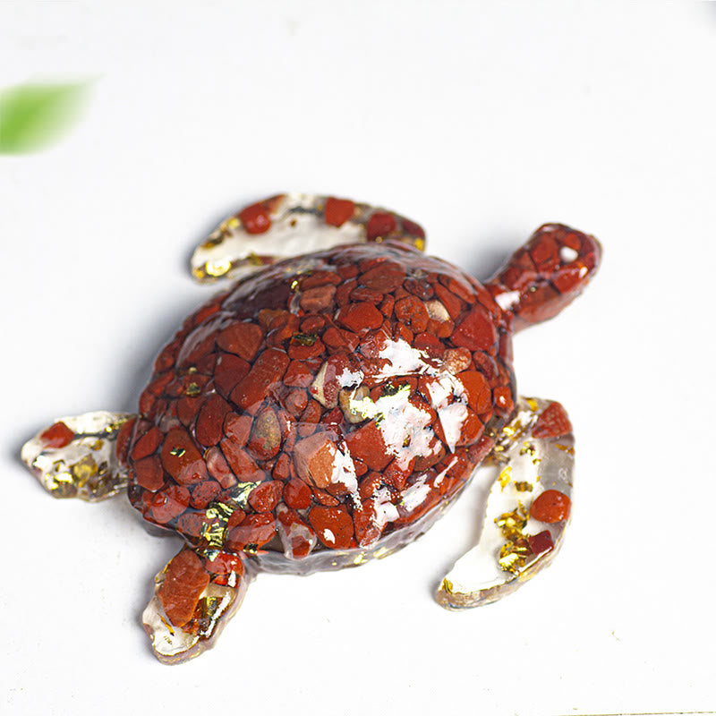 Décoration en pierre précieuse Tortue Olivenorma Calm & Steady Journey - Jaspe rouge - Avec carte - image 13