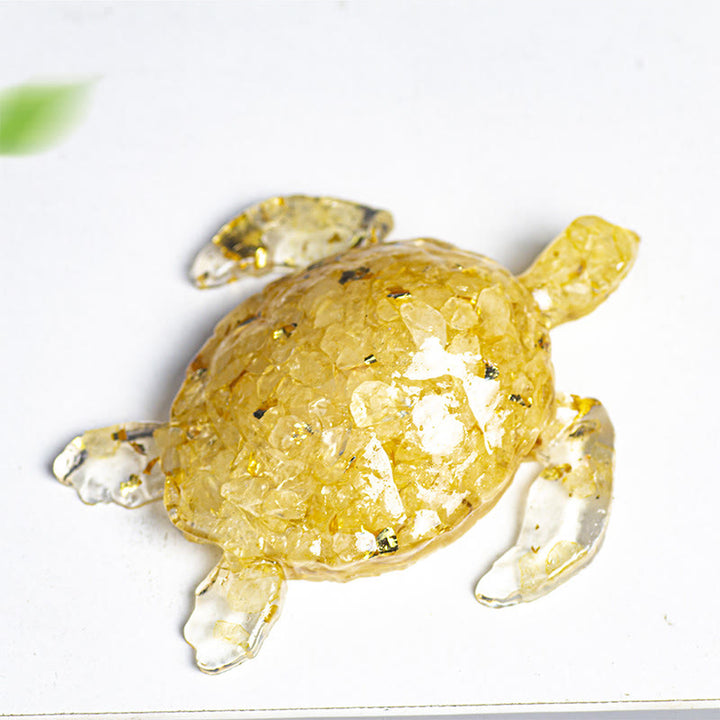 Décoration en pierre précieuse Tortue Olivenorma Calm & Steady Journey - Citrine - Avec carte - image 24