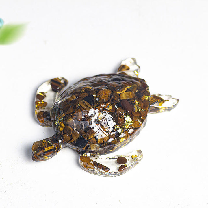 Décoration en pierre précieuse Tortue Olivenorma Calm & Steady Journey - Œil de tigre - Avec carte - image 9
