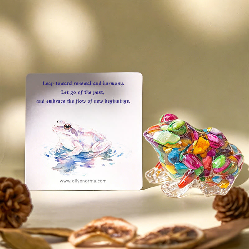 Figurine de grenouille Olivenorma Renewal Leap Gem, décoration en pierre précieuse - image 0