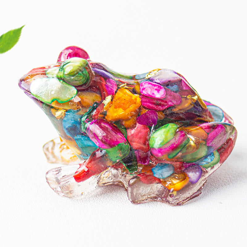 Figurine de grenouille Olivenorma Renewal Leap Gem, décoration en pierre précieuse - Coquillage coloré - Avec carte - image 32