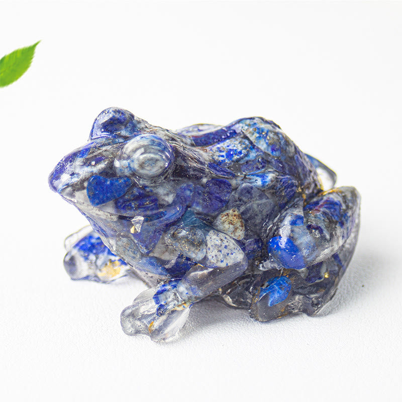 Figurine de grenouille Olivenorma Renewal Leap Gem, décoration en pierre précieuse - Lapis lazuli - Avec carte - image 16