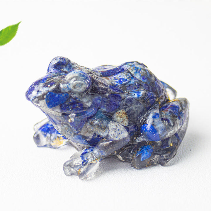 Figurine de grenouille Olivenorma Renewal Leap Gem, décoration en pierre précieuse - Lapis lazuli - Avec carte - image 16