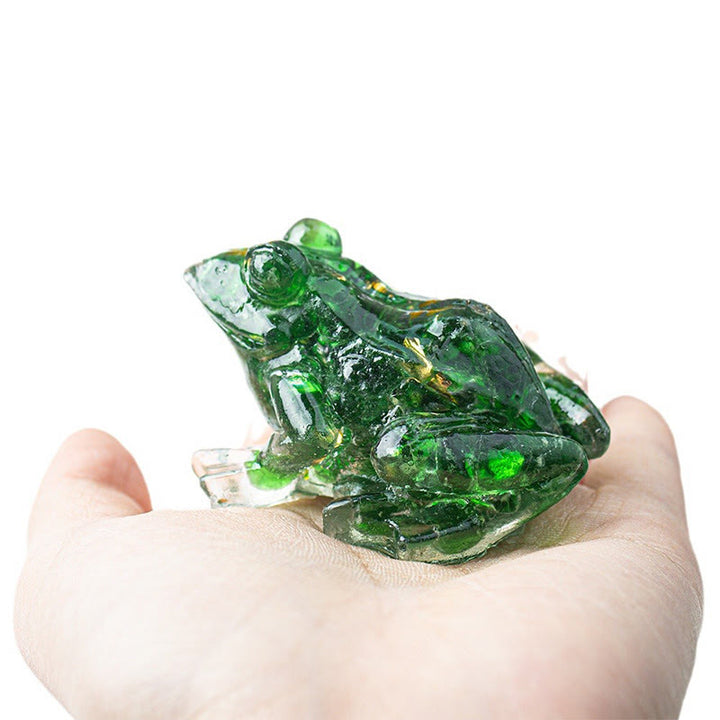 Figurine de grenouille Olivenorma Renewal Leap Gem, décoration en pierre précieuse - image 3
