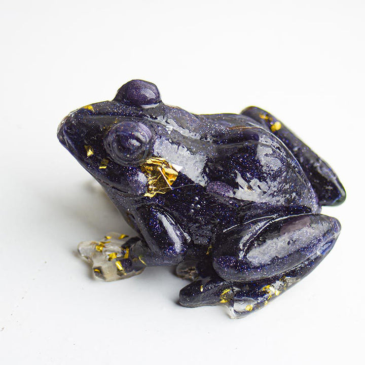 Figurine de grenouille Olivenorma Renewal Leap Gem, décoration en pierre précieuse - Pierre de soleil bleue - Avec carte - image 36