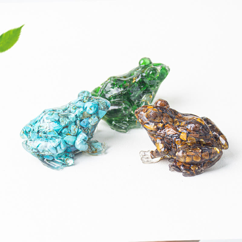 Figurine de grenouille Olivenorma Renewal Leap Gem, décoration en pierre précieuse - image 5