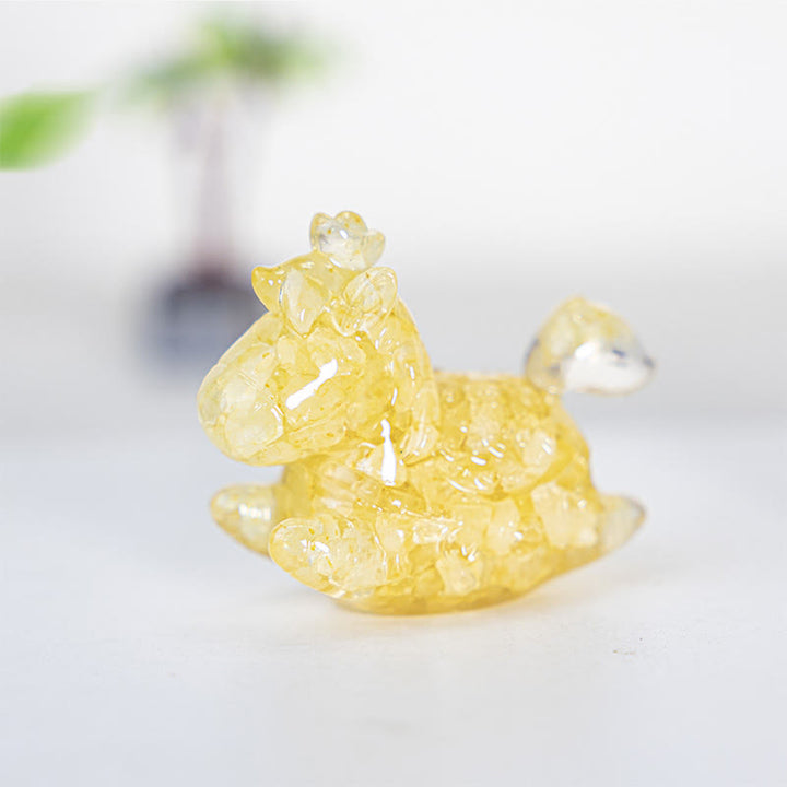 Décoration en pierre précieuse Licorne Esprit Rêve et Merveille Olivenorma - Citrine - Style non rotatif - Avec carte - image 9