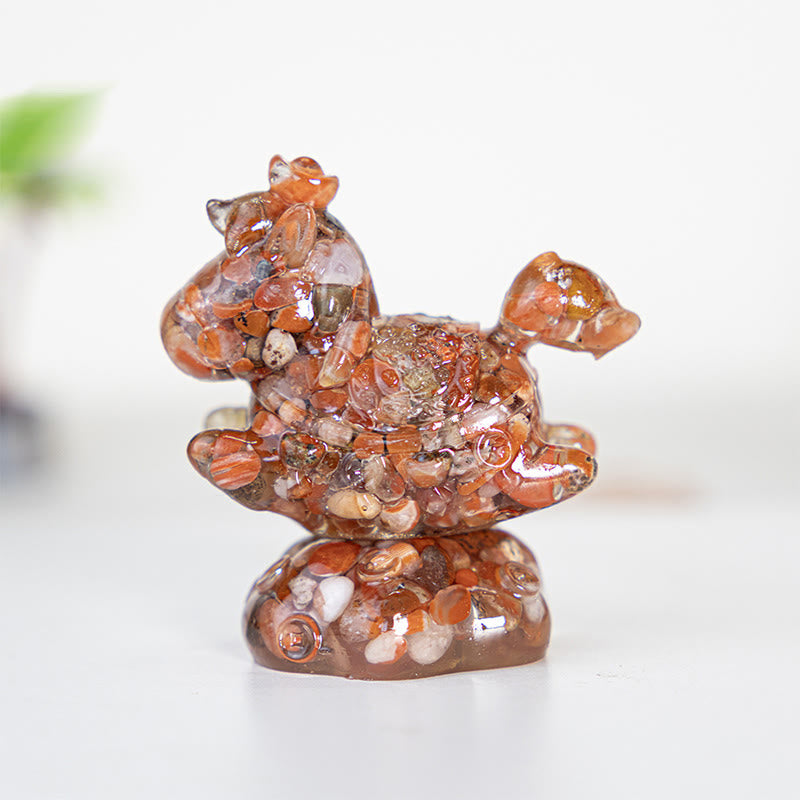Décoration en pierre précieuse Licorne Esprit Rêve et Merveille Olivenorma - Agate rouge - Style rotatif - Avec carte - image 29