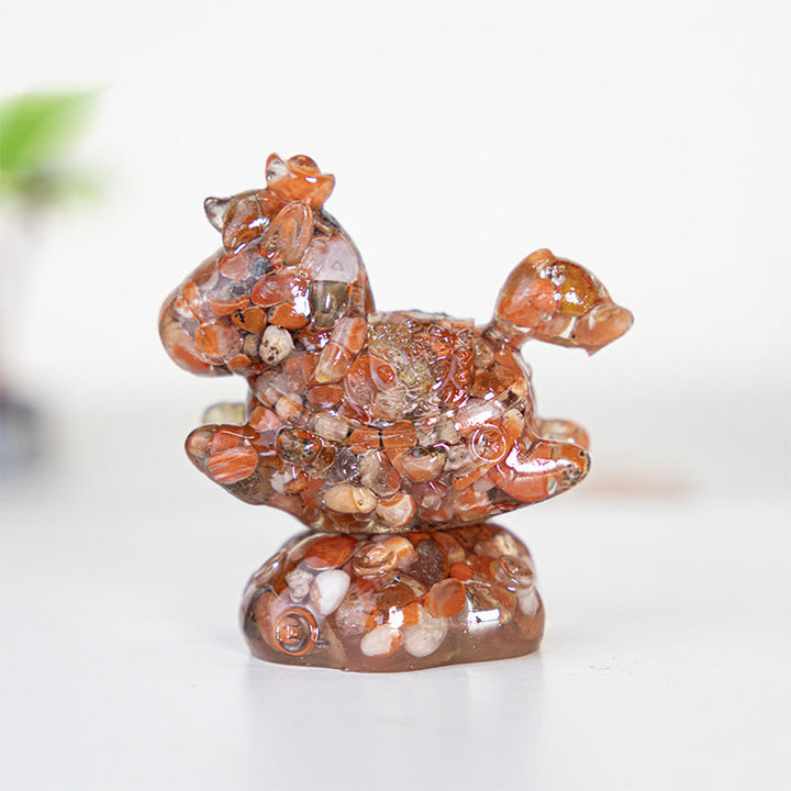 Décoration en pierre précieuse Licorne Esprit Rêve et Merveille Olivenorma - Agate rouge - Style rotatif - Avec carte - image 29